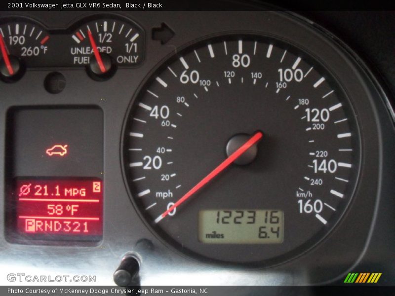 Black / Black 2001 Volkswagen Jetta GLX VR6 Sedan