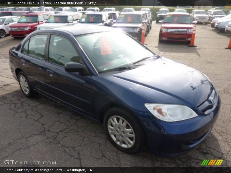 Eternal Blue Pearl / Gray 2005 Honda Civic LX Sedan