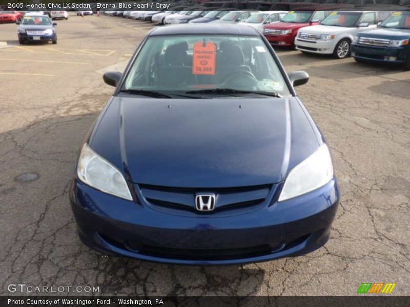Eternal Blue Pearl / Gray 2005 Honda Civic LX Sedan