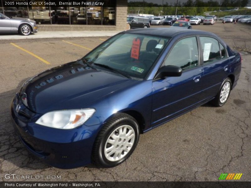 Eternal Blue Pearl / Gray 2005 Honda Civic LX Sedan