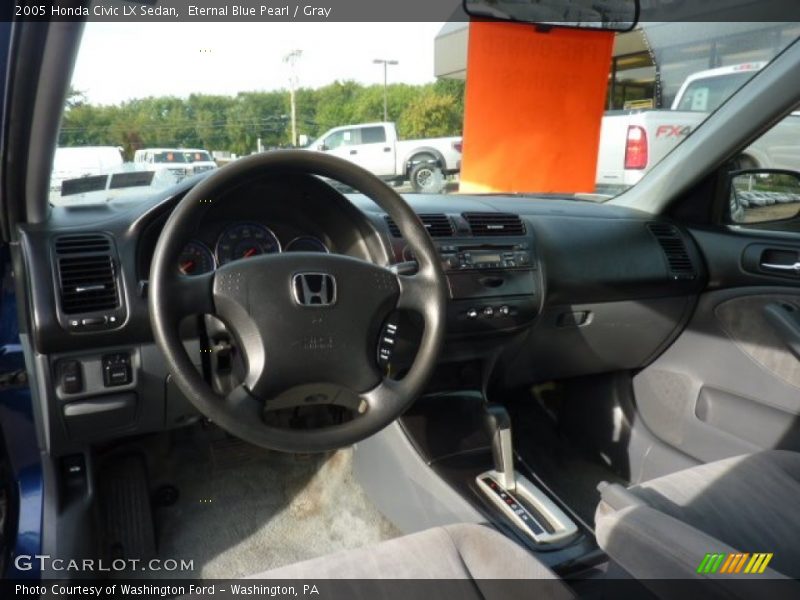 Eternal Blue Pearl / Gray 2005 Honda Civic LX Sedan
