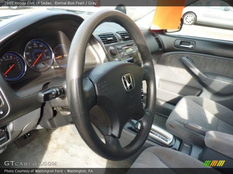 Eternal Blue Pearl / Gray 2005 Honda Civic LX Sedan