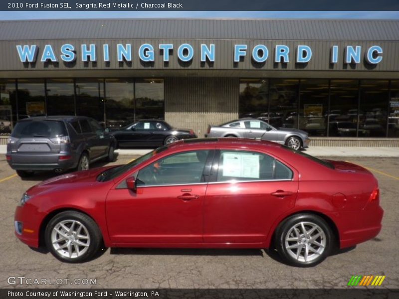 Sangria Red Metallic / Charcoal Black 2010 Ford Fusion SEL