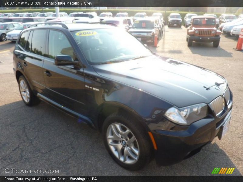 Monaco Blue Metallic / Grey 2007 BMW X3 3.0si