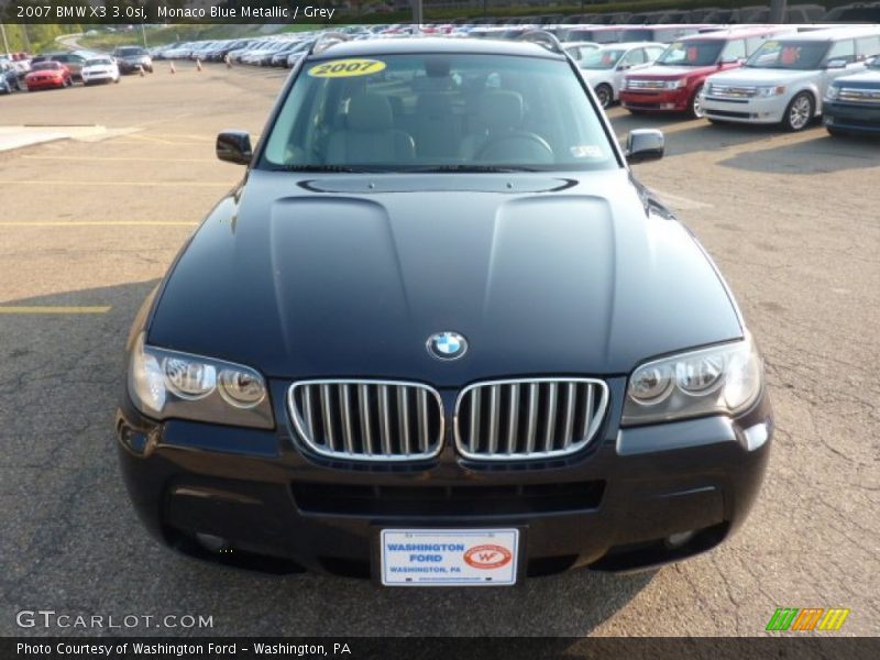 Monaco Blue Metallic / Grey 2007 BMW X3 3.0si