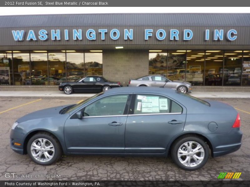 Steel Blue Metallic / Charcoal Black 2012 Ford Fusion SE