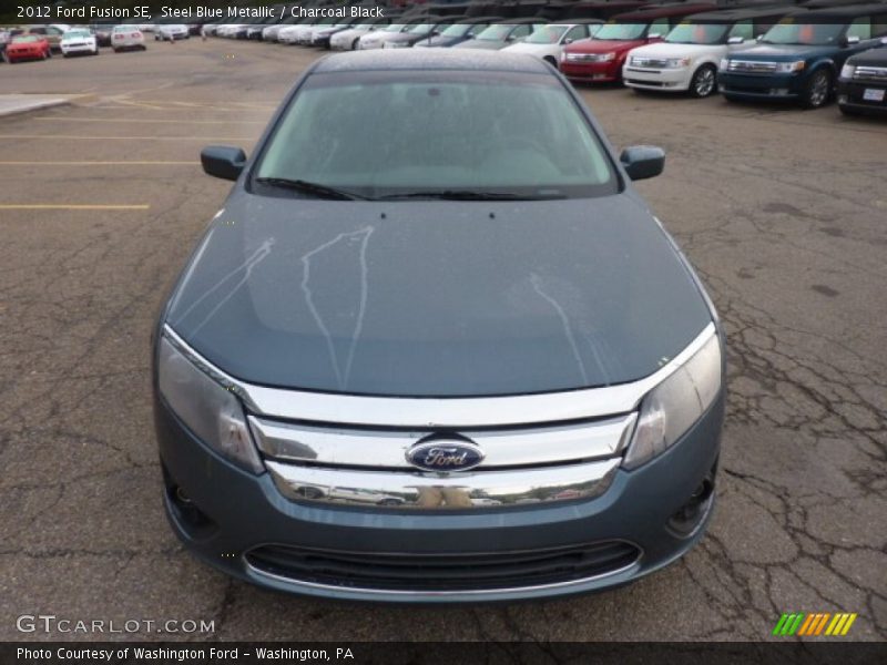 Steel Blue Metallic / Charcoal Black 2012 Ford Fusion SE