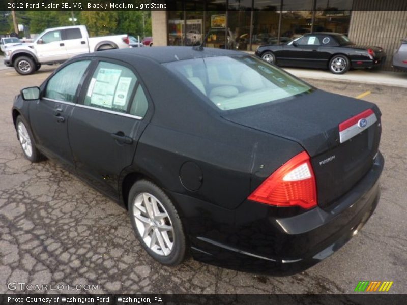 Black / Medium Light Stone 2012 Ford Fusion SEL V6