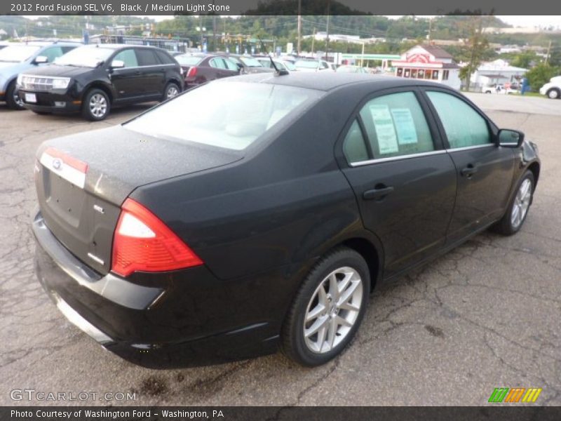 Black / Medium Light Stone 2012 Ford Fusion SEL V6