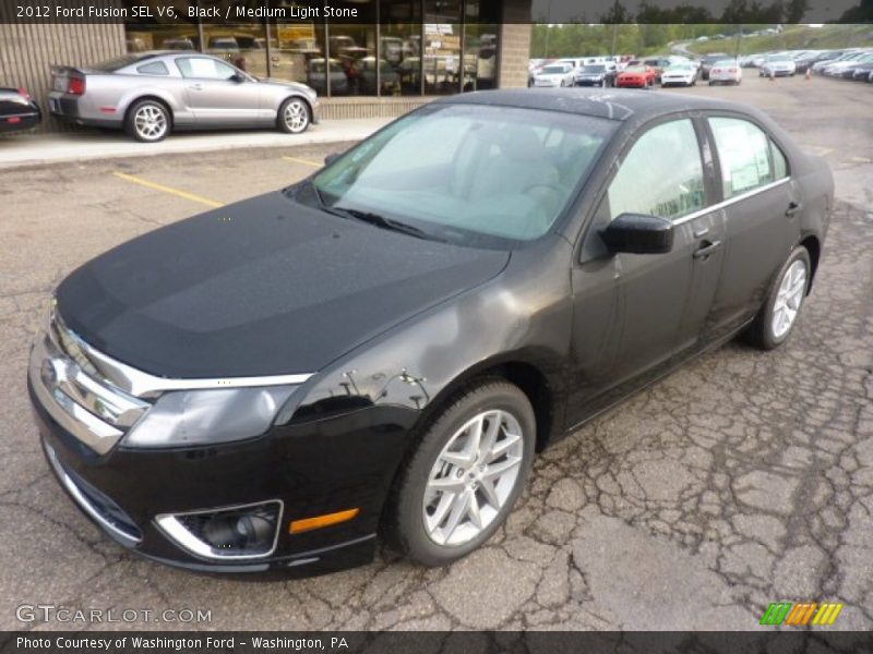Black / Medium Light Stone 2012 Ford Fusion SEL V6