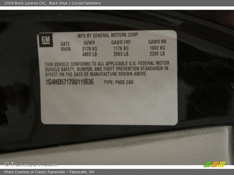 Black Onyx / Cocoa/Cashmere 2009 Buick Lucerne CXL