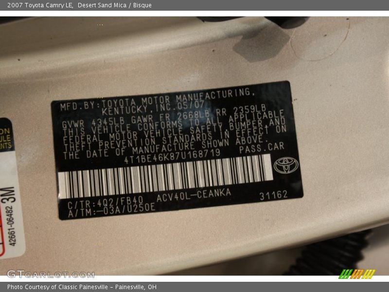 Desert Sand Mica / Bisque 2007 Toyota Camry LE