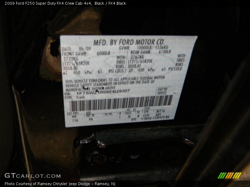 Black / FX4 Black 2009 Ford F250 Super Duty FX4 Crew Cab 4x4
