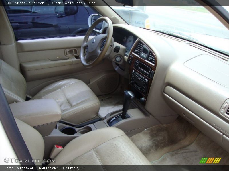 Glacier White Pearl / Beige 2002 Nissan Pathfinder LE