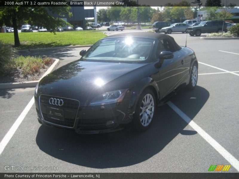Brilliant Black / Limestone Grey 2008 Audi TT 3.2 quattro Roadster