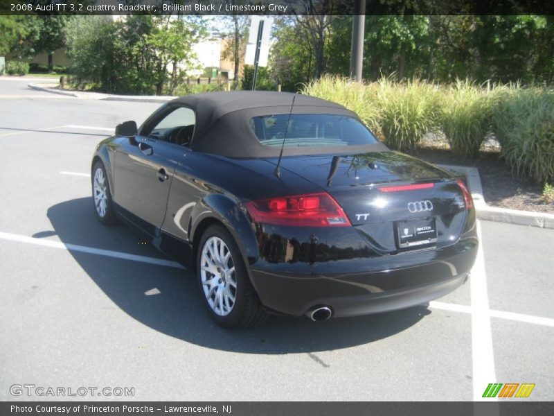 Brilliant Black / Limestone Grey 2008 Audi TT 3.2 quattro Roadster