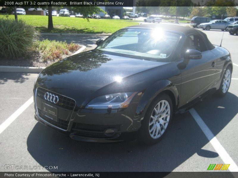 Brilliant Black / Limestone Grey 2008 Audi TT 3.2 quattro Roadster