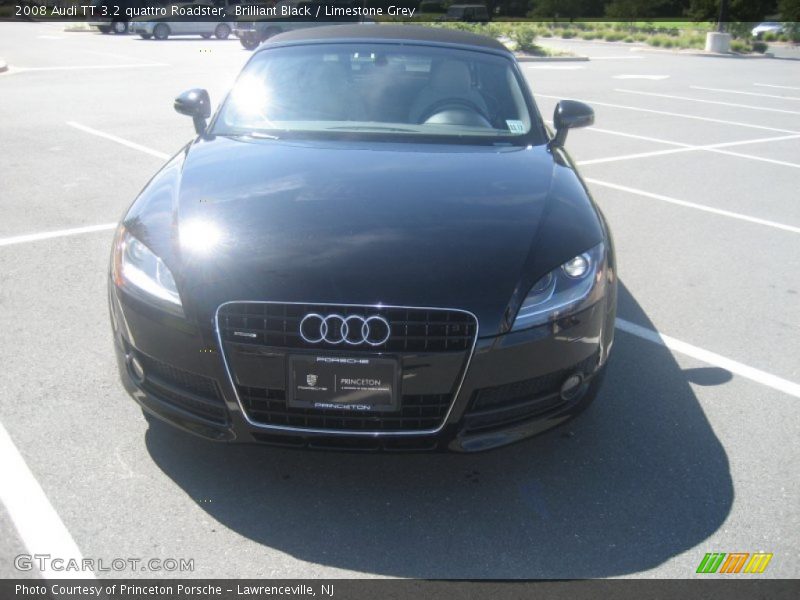Brilliant Black / Limestone Grey 2008 Audi TT 3.2 quattro Roadster