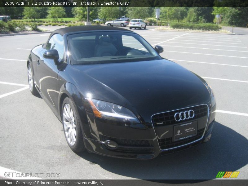 Brilliant Black / Limestone Grey 2008 Audi TT 3.2 quattro Roadster