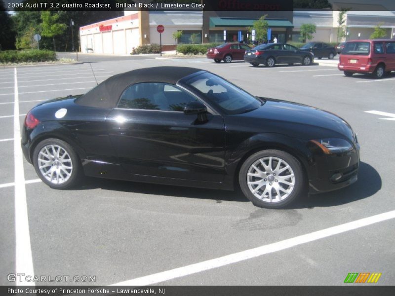 Brilliant Black / Limestone Grey 2008 Audi TT 3.2 quattro Roadster
