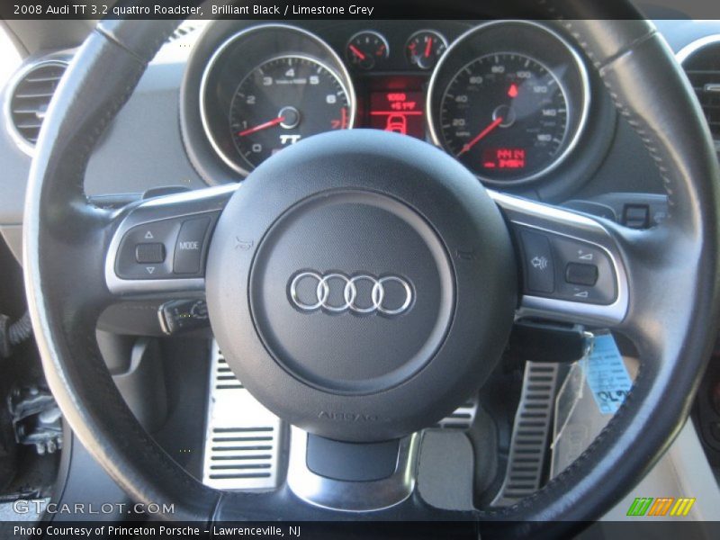 Brilliant Black / Limestone Grey 2008 Audi TT 3.2 quattro Roadster