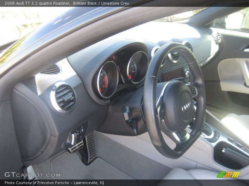 Brilliant Black / Limestone Grey 2008 Audi TT 3.2 quattro Roadster