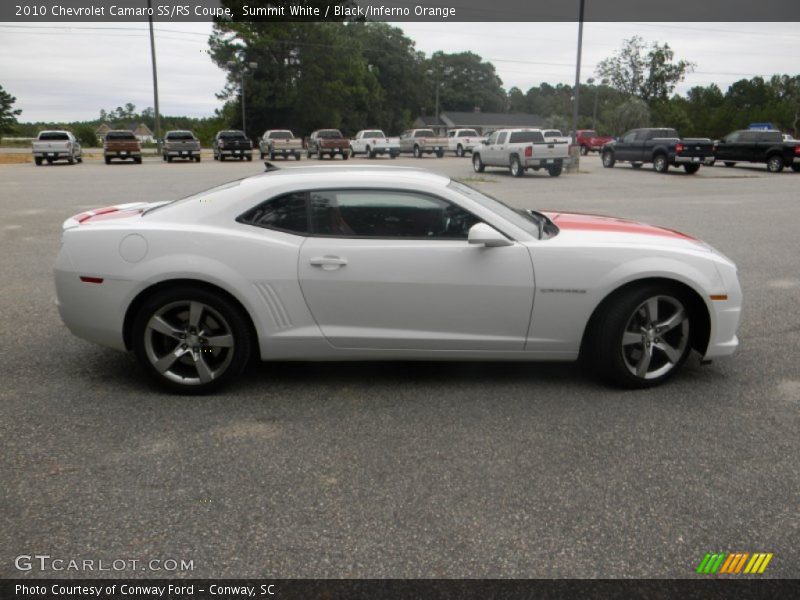 Summit White / Black/Inferno Orange 2010 Chevrolet Camaro SS/RS Coupe