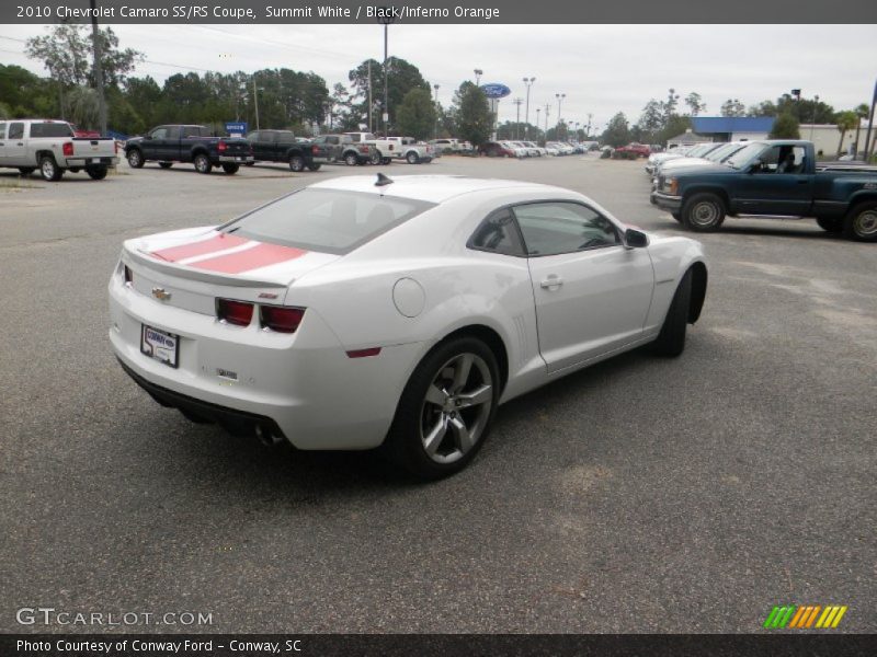 Summit White / Black/Inferno Orange 2010 Chevrolet Camaro SS/RS Coupe