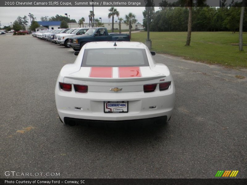 Summit White / Black/Inferno Orange 2010 Chevrolet Camaro SS/RS Coupe