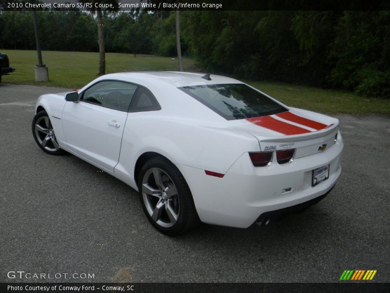 Summit White / Black/Inferno Orange 2010 Chevrolet Camaro SS/RS Coupe