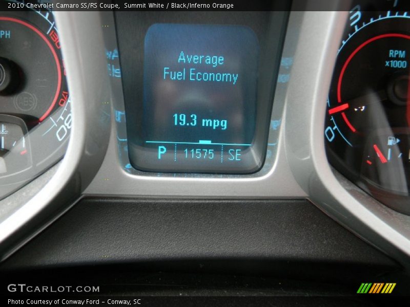 Summit White / Black/Inferno Orange 2010 Chevrolet Camaro SS/RS Coupe