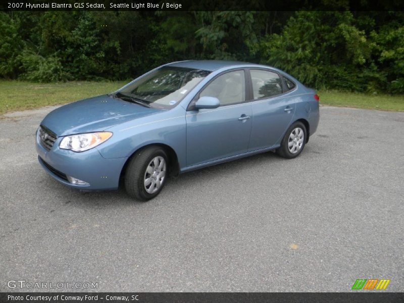 Seattle Light Blue / Beige 2007 Hyundai Elantra GLS Sedan
