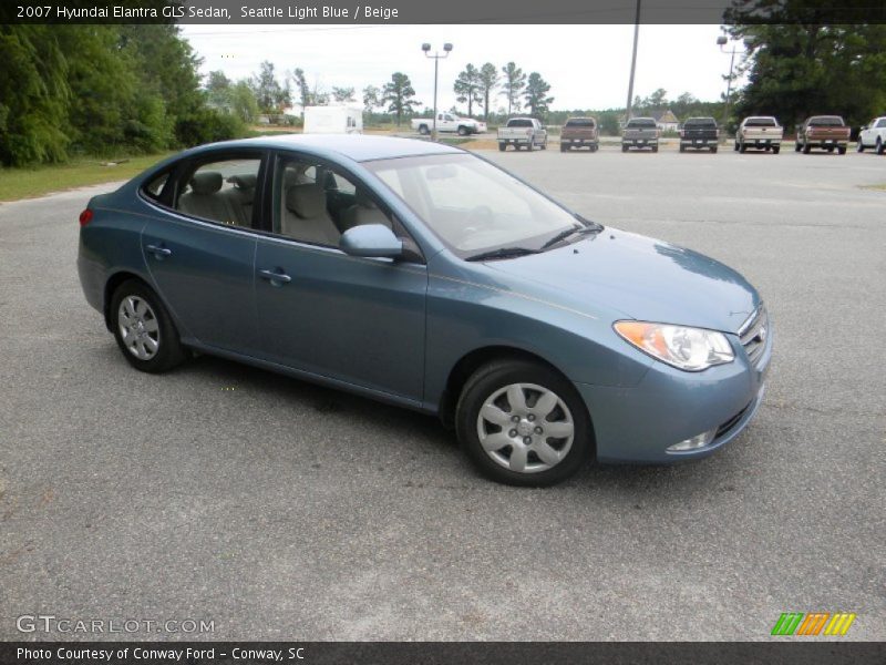 Seattle Light Blue / Beige 2007 Hyundai Elantra GLS Sedan