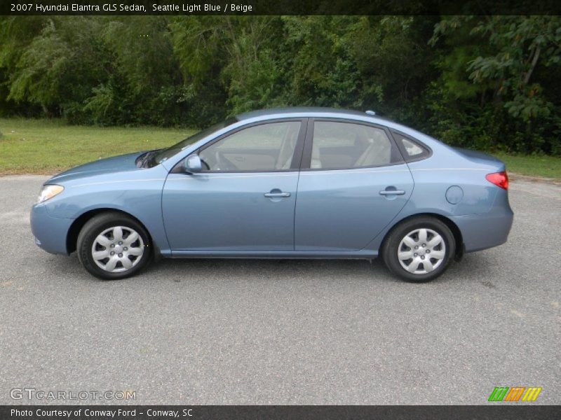 Seattle Light Blue / Beige 2007 Hyundai Elantra GLS Sedan
