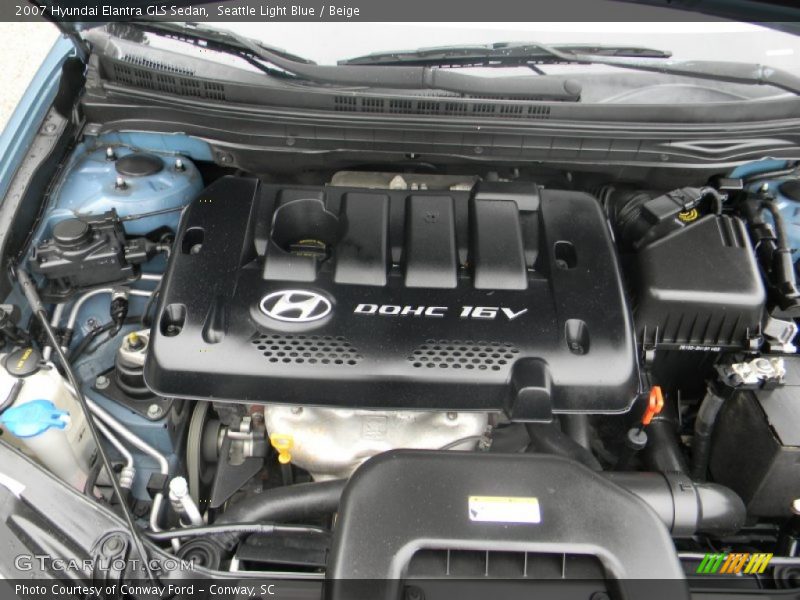 Seattle Light Blue / Beige 2007 Hyundai Elantra GLS Sedan