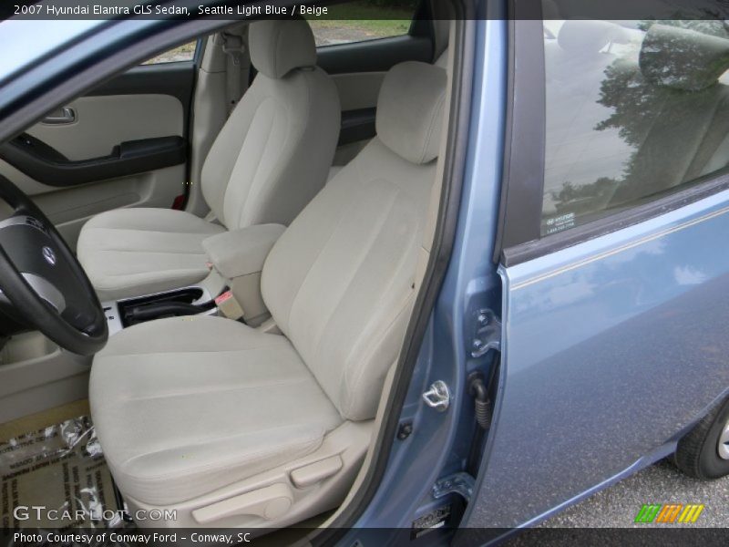 Seattle Light Blue / Beige 2007 Hyundai Elantra GLS Sedan