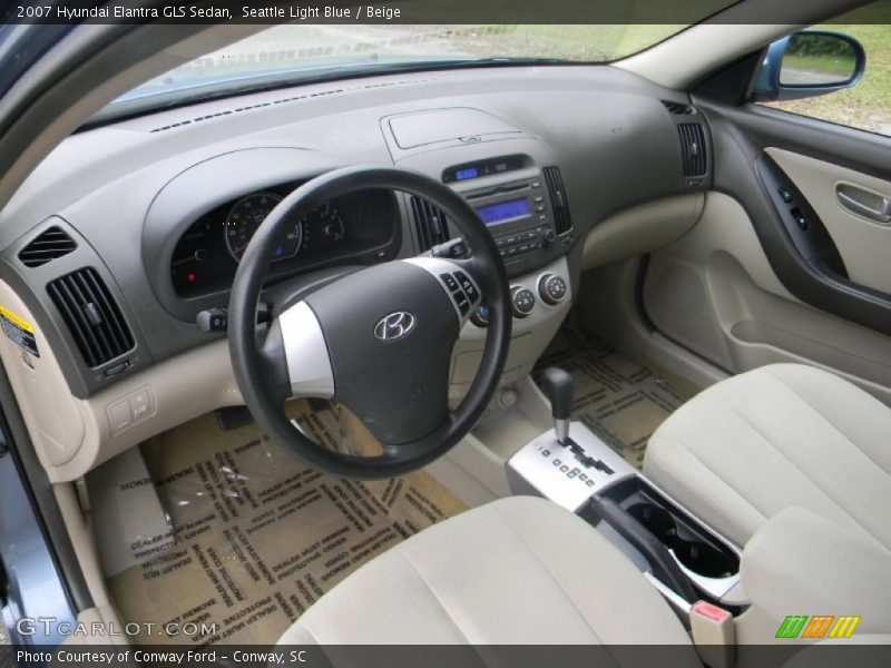 Seattle Light Blue / Beige 2007 Hyundai Elantra GLS Sedan