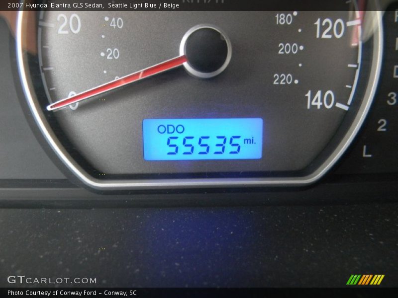 Seattle Light Blue / Beige 2007 Hyundai Elantra GLS Sedan