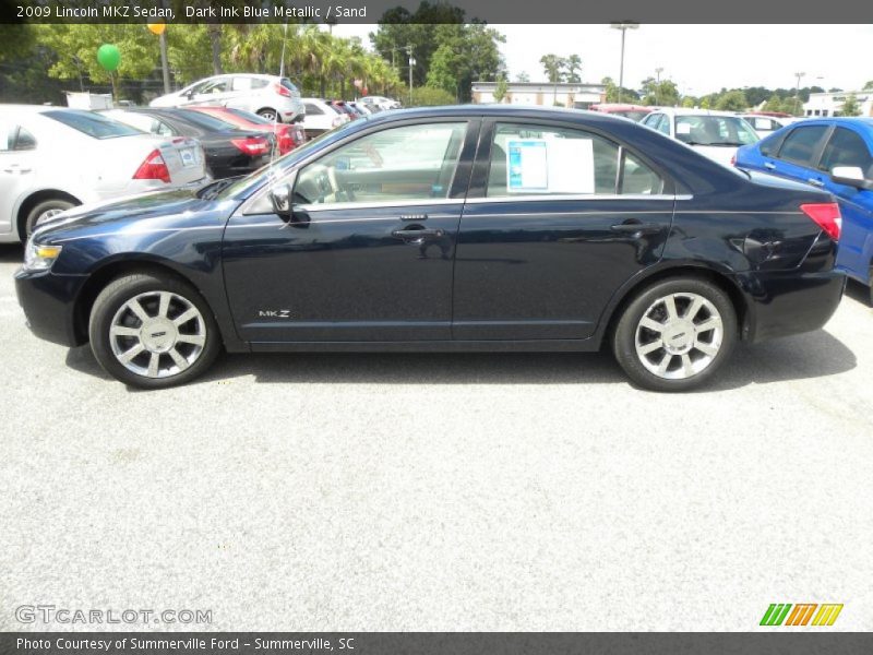 Dark Ink Blue Metallic / Sand 2009 Lincoln MKZ Sedan