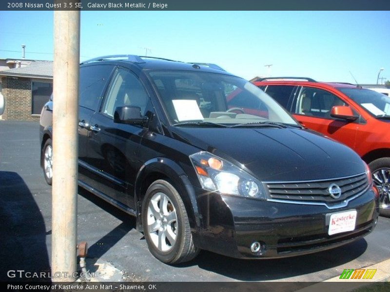 Galaxy Black Metallic / Beige 2008 Nissan Quest 3.5 SE