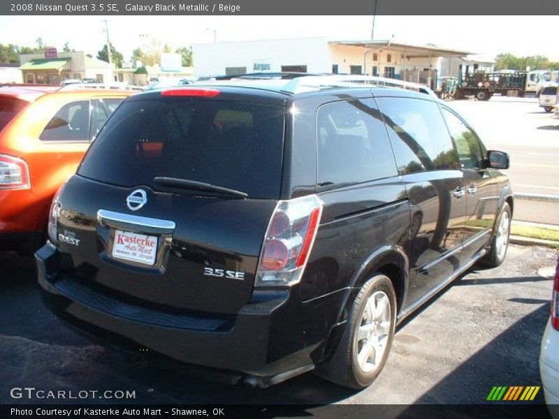 Galaxy Black Metallic / Beige 2008 Nissan Quest 3.5 SE