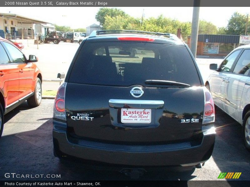 Galaxy Black Metallic / Beige 2008 Nissan Quest 3.5 SE