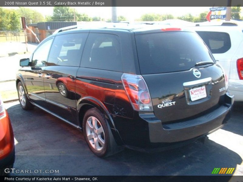 Galaxy Black Metallic / Beige 2008 Nissan Quest 3.5 SE