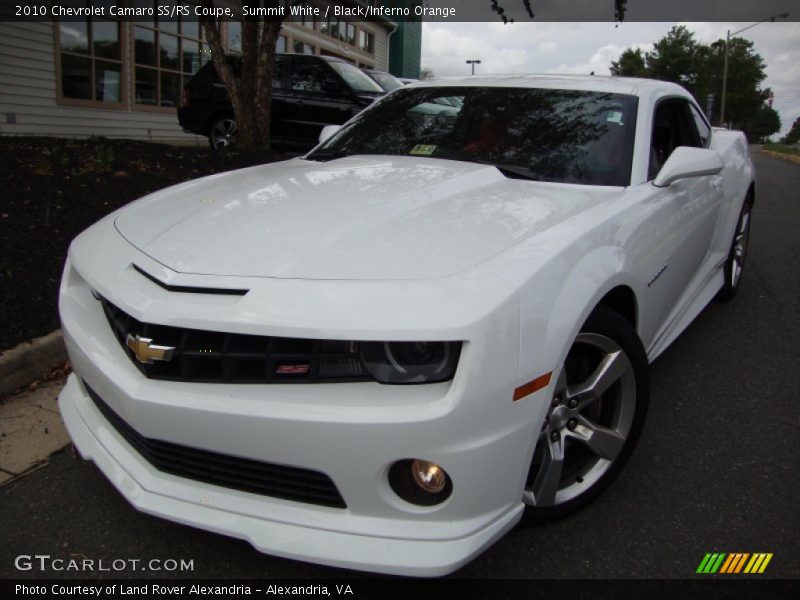 Summit White / Black/Inferno Orange 2010 Chevrolet Camaro SS/RS Coupe