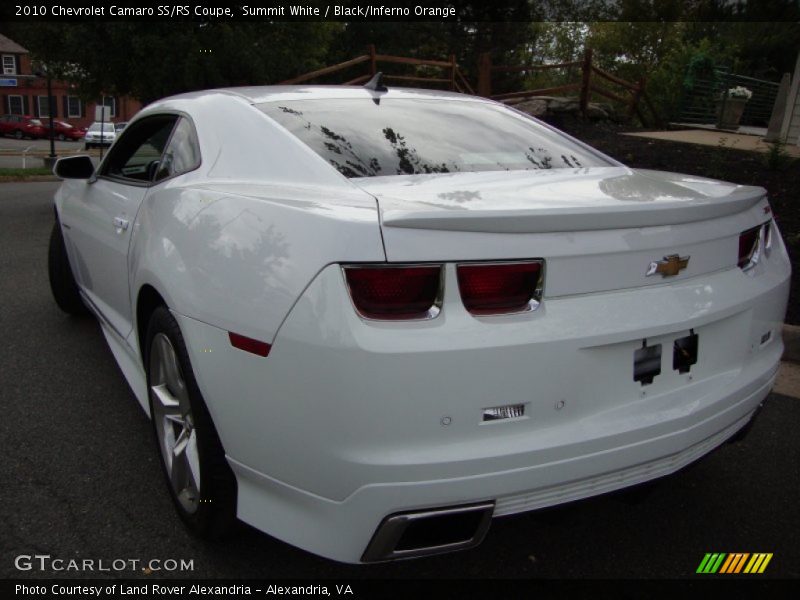 Summit White / Black/Inferno Orange 2010 Chevrolet Camaro SS/RS Coupe