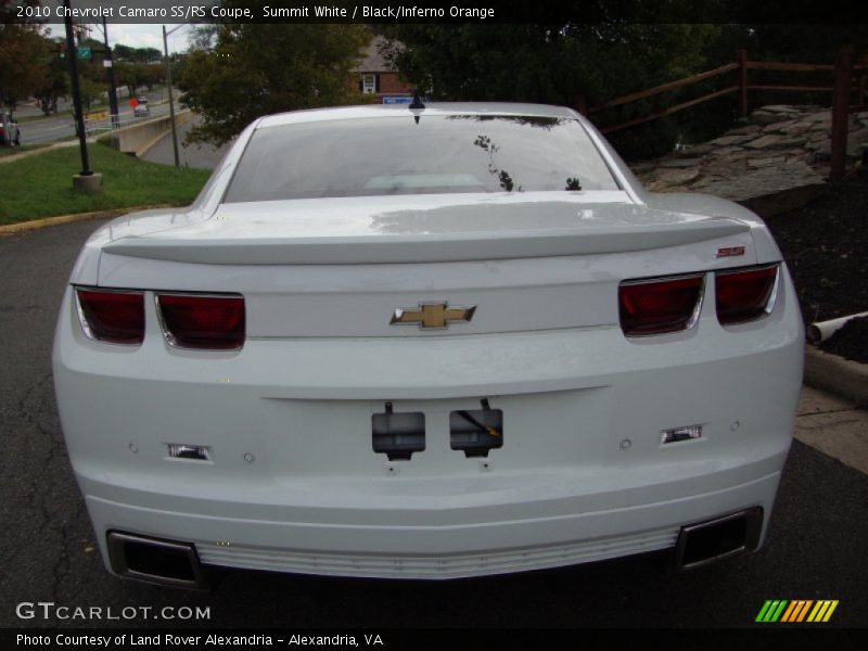 Summit White / Black/Inferno Orange 2010 Chevrolet Camaro SS/RS Coupe