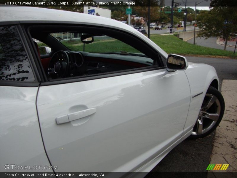Summit White / Black/Inferno Orange 2010 Chevrolet Camaro SS/RS Coupe