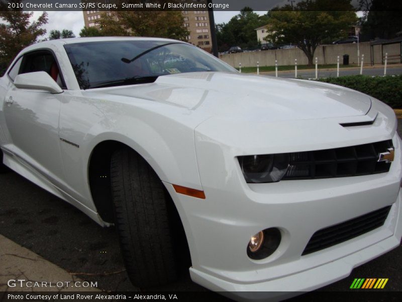 Summit White / Black/Inferno Orange 2010 Chevrolet Camaro SS/RS Coupe
