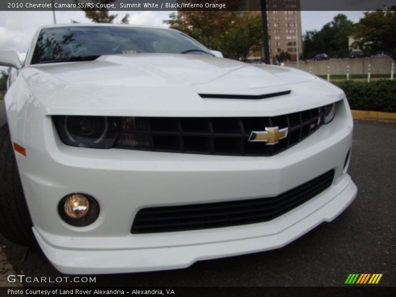 Summit White / Black/Inferno Orange 2010 Chevrolet Camaro SS/RS Coupe