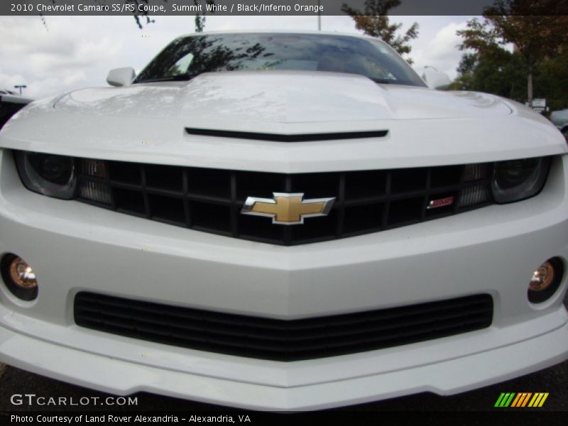 Summit White / Black/Inferno Orange 2010 Chevrolet Camaro SS/RS Coupe